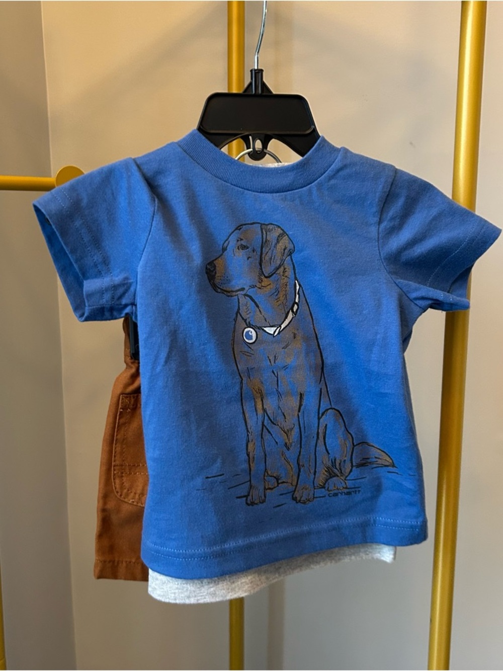 Carhartt 3 pieces set Blue Short-Sleeve Kids Tee with Dog Graphic size 3M NEW